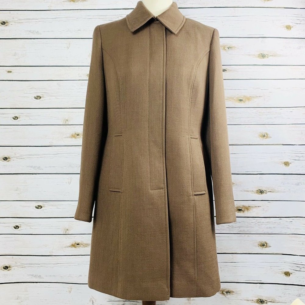 INC Winter Long Coat Chainlink Accent Button Small